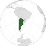 Где находится страна Аргентина на мировой карте.